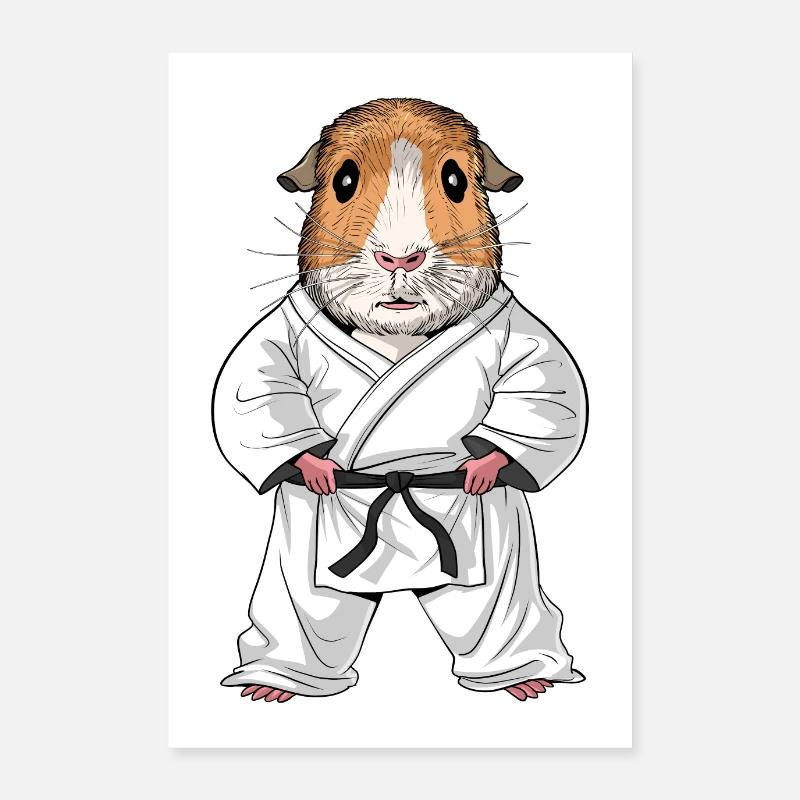 Karaté cochon d’Inde Poster 60 x 90 cm