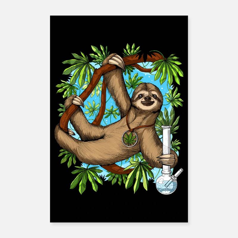 Sloth Weed Stoner Poster 24" x 35" (60x90 cm)