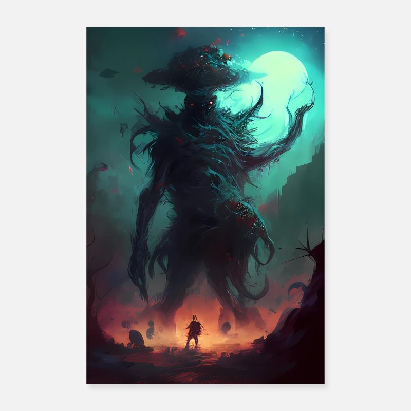 Démon effrayant de l’enfer Poster 60 x 90 cm