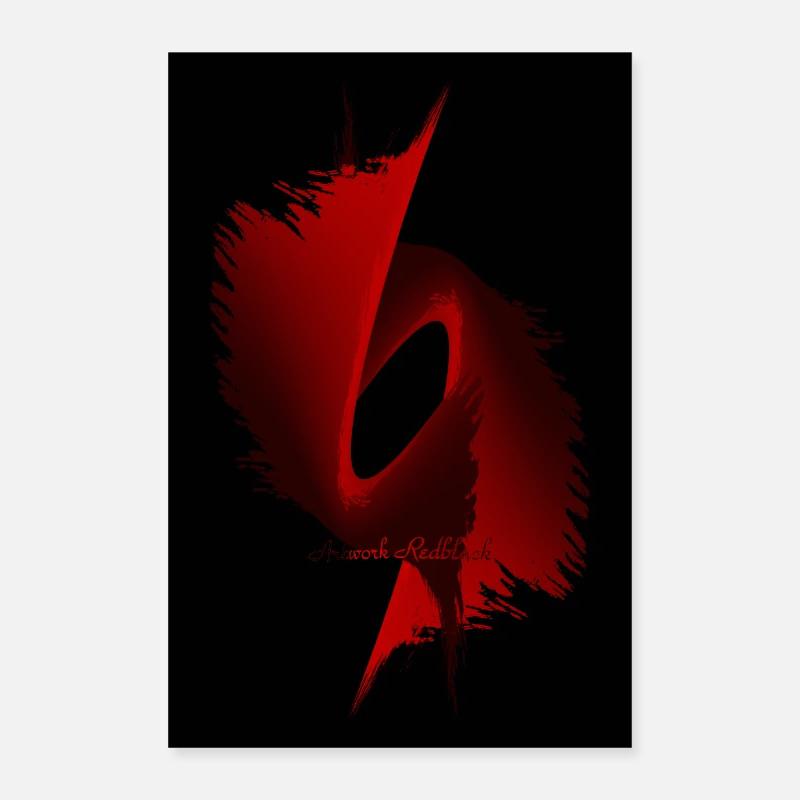 Shape abstract artwork Redblack red black Poster 24" x 35" (60x90 cm)