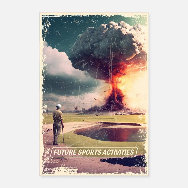 Play golf post-apocalyptic world Poster 24" x 35" (60x90 cm)