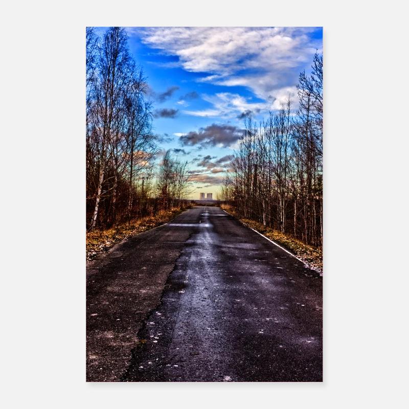 Kraftwerksstraße - Poster 60x90 cm - Weiß