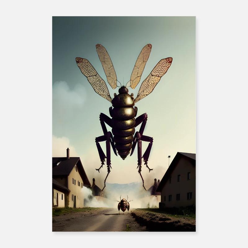 Poster Insecte Géant - Poster 60 x 90 cm - blanc