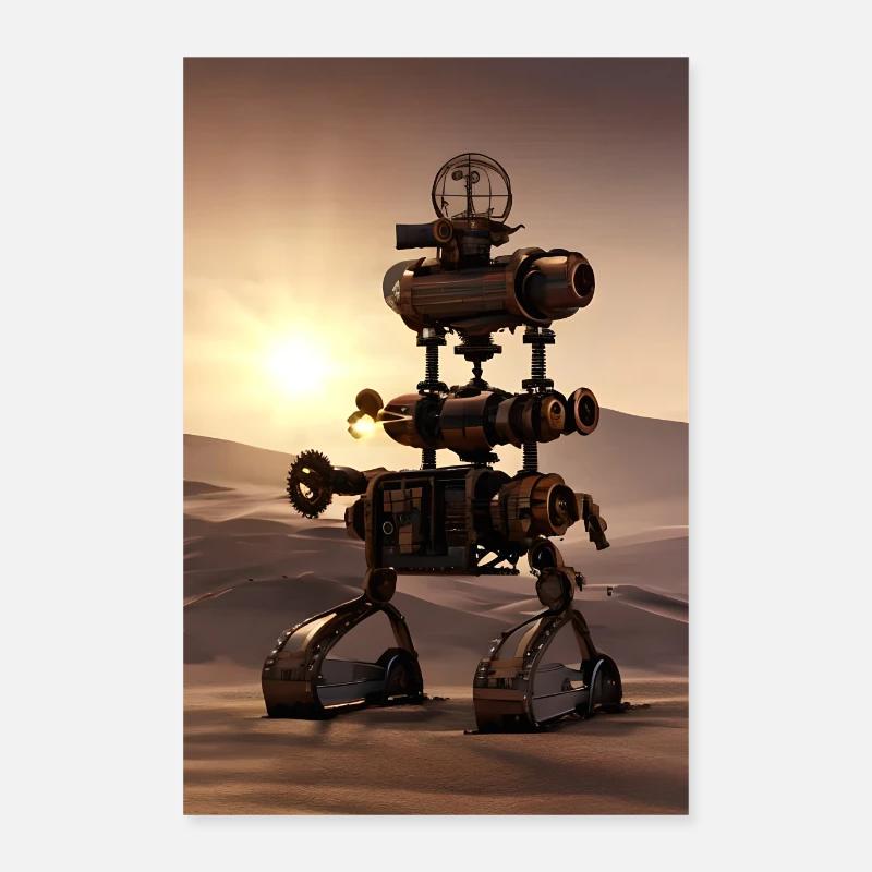 Steampunk Robot Poster 60 x 90 cm