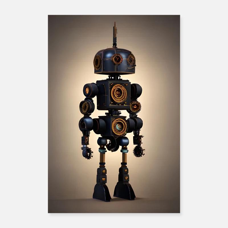 Steampunk Robot Poster 60 x 90 cm