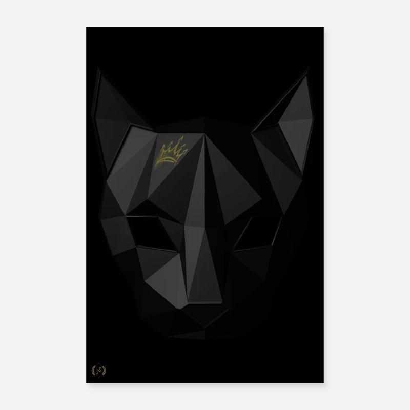 Chat dans le noir. Poster 60 x 90 cm