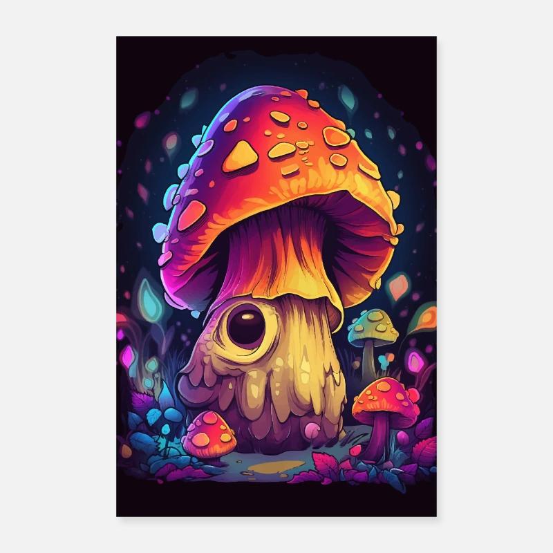 Champignon psychédélique Poster 60 x 90 cm