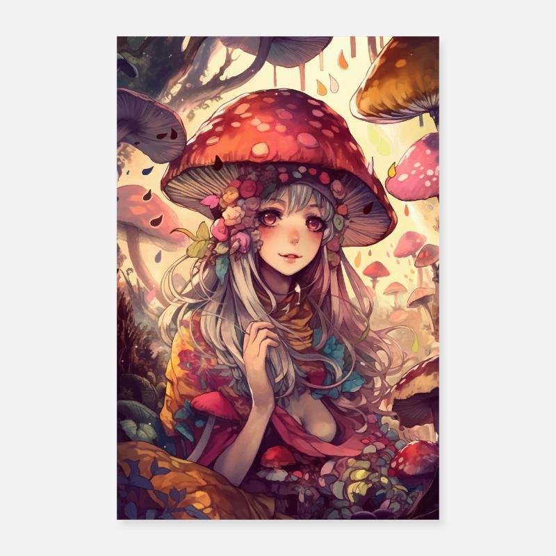 Anime Pilz Mädchen Poster 60x90 cm