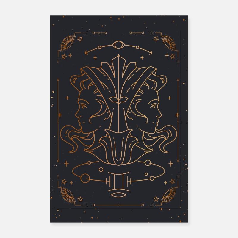 Zwillinge-Sternzeichen: Sternbild Poster 60x90 cm