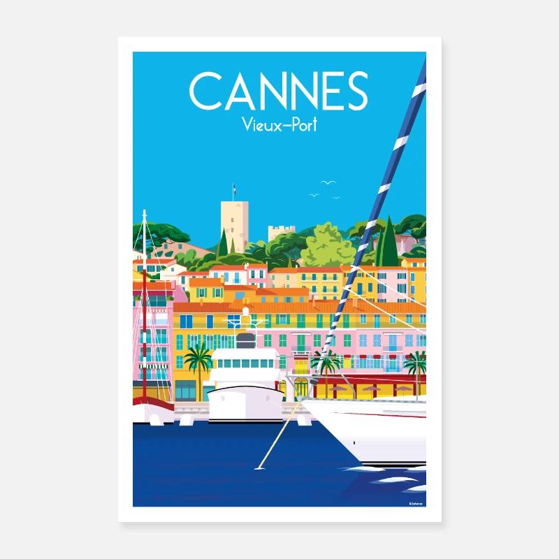 CANNES - Poster 60 x 90 cm - blanc