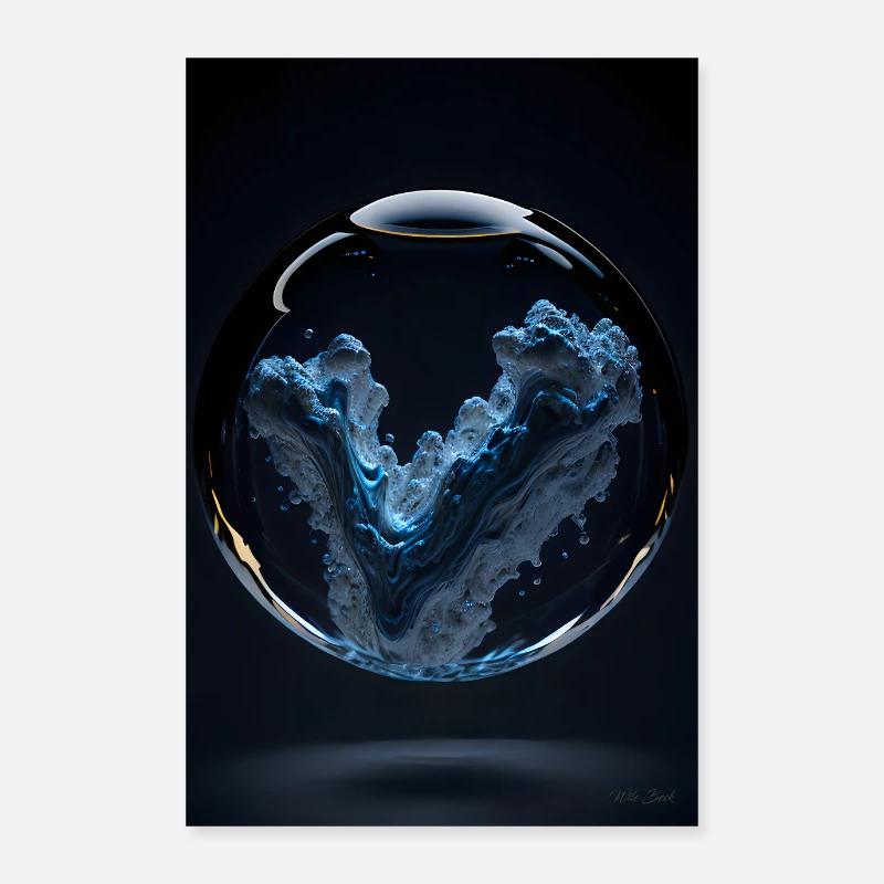 Clouds in a bubble chrome 1 Poster 24" x 35" (60x90 cm)