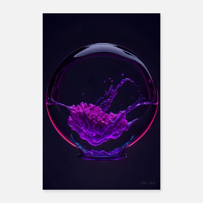 Clouds in a bubble magenta 1 Poster 24" x 35" (60x90 cm)