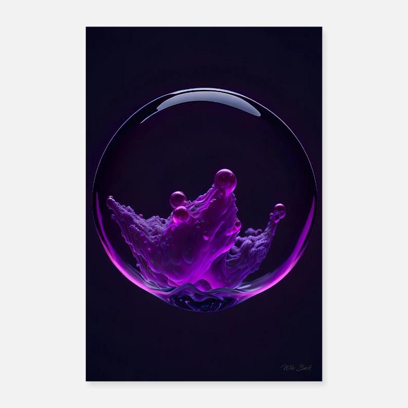 Wolken in einer Blase magenta 3 Poster 60x90 cm