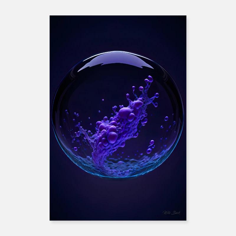 Nuages dans une bulle violette2 Poster 60 x 90 cm