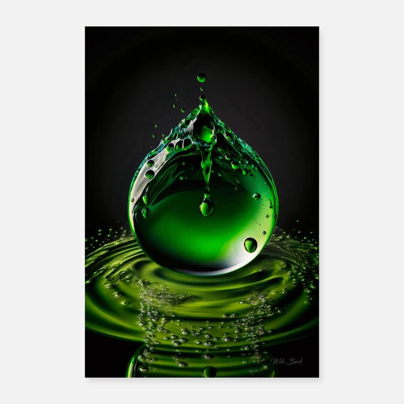Gouttes vertes 2 Poster 60 x 90 cm