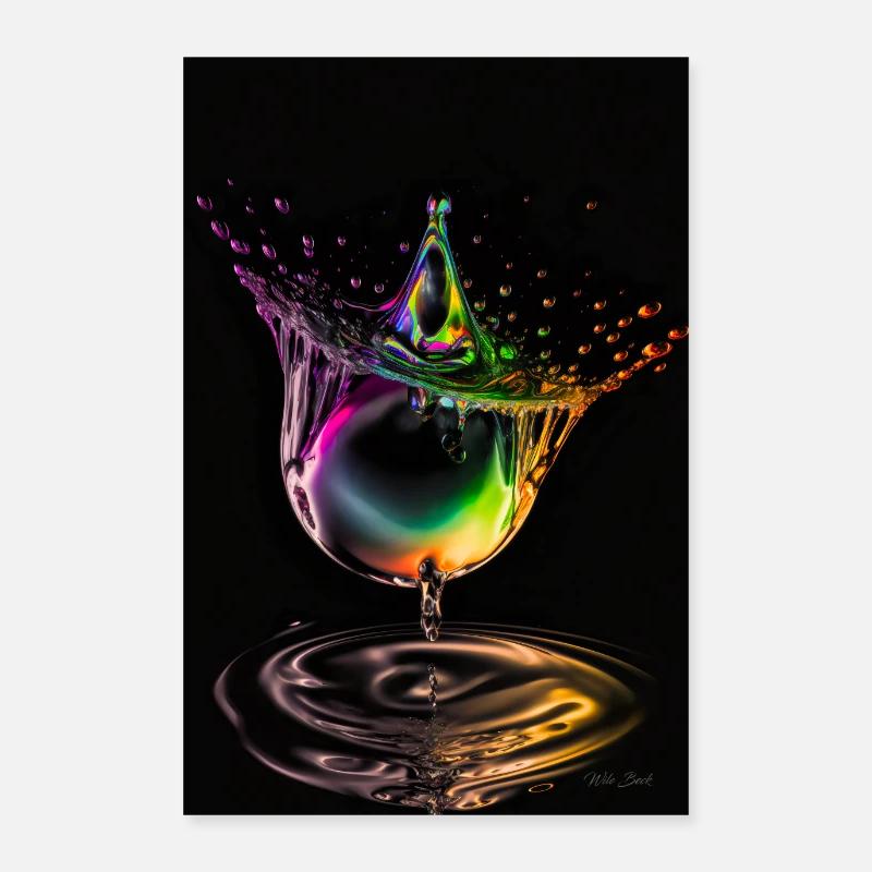 Tropfen neon 2 Poster 60x90 cm