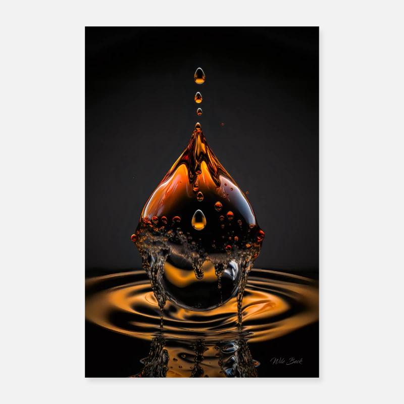 Tropfen magma 4 Poster 60x90 cm