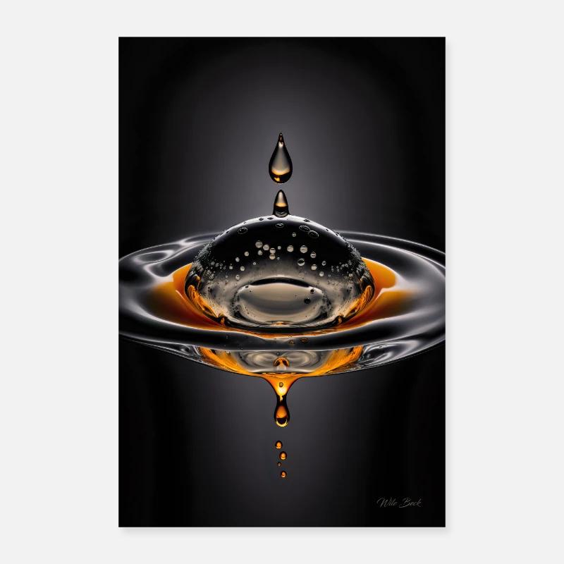 Drops magma 3 Poster 24" x 35" (60x90 cm)