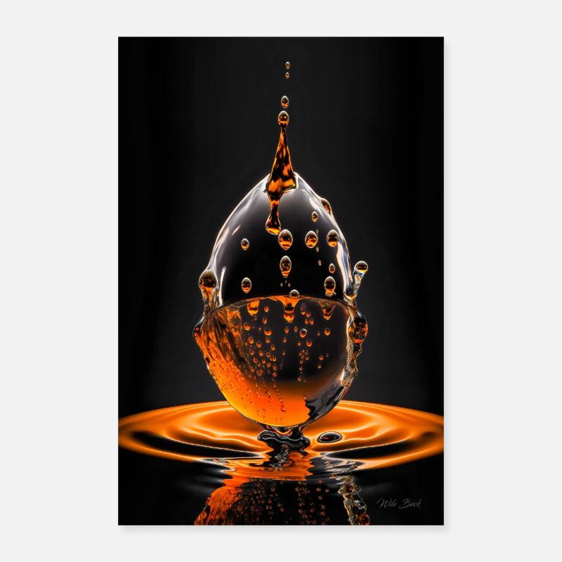 Tropfen orange 4 Poster 60x90 cm
