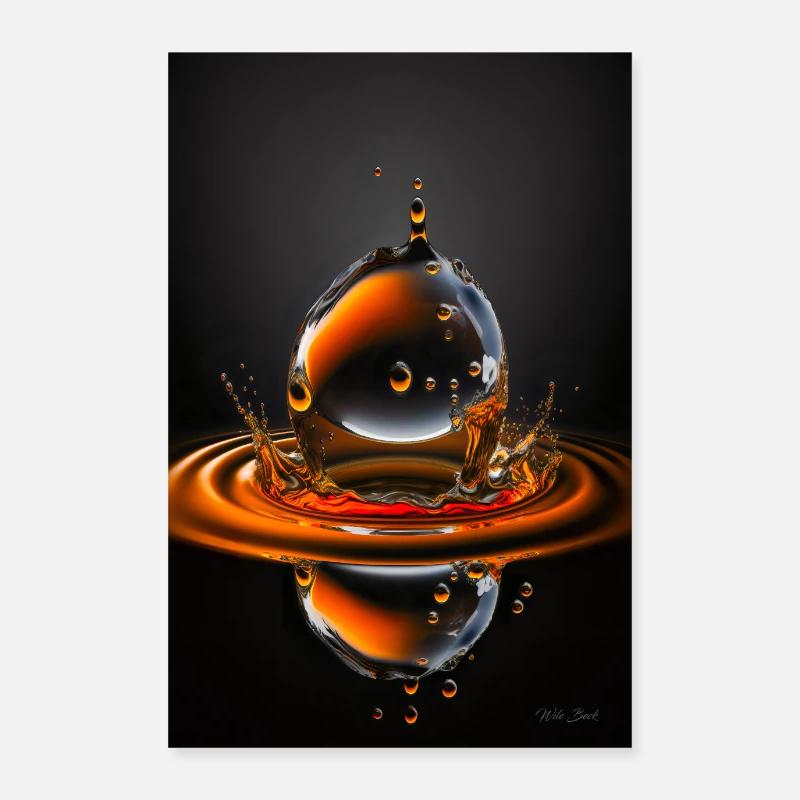 Tropfen orange 3 Poster 60x90 cm