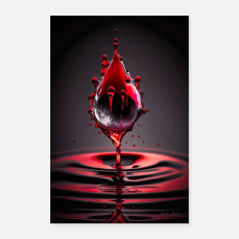 Drops red 2 Poster 24" x 35" (60x90 cm)