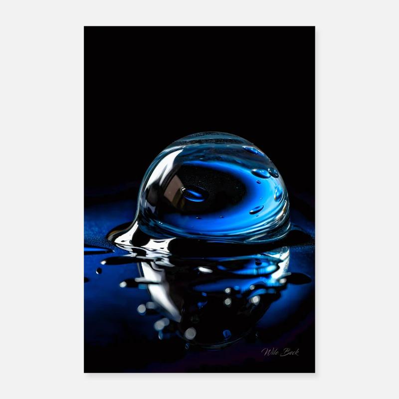 Drops blue 7 Poster 24" x 35" (60x90 cm)