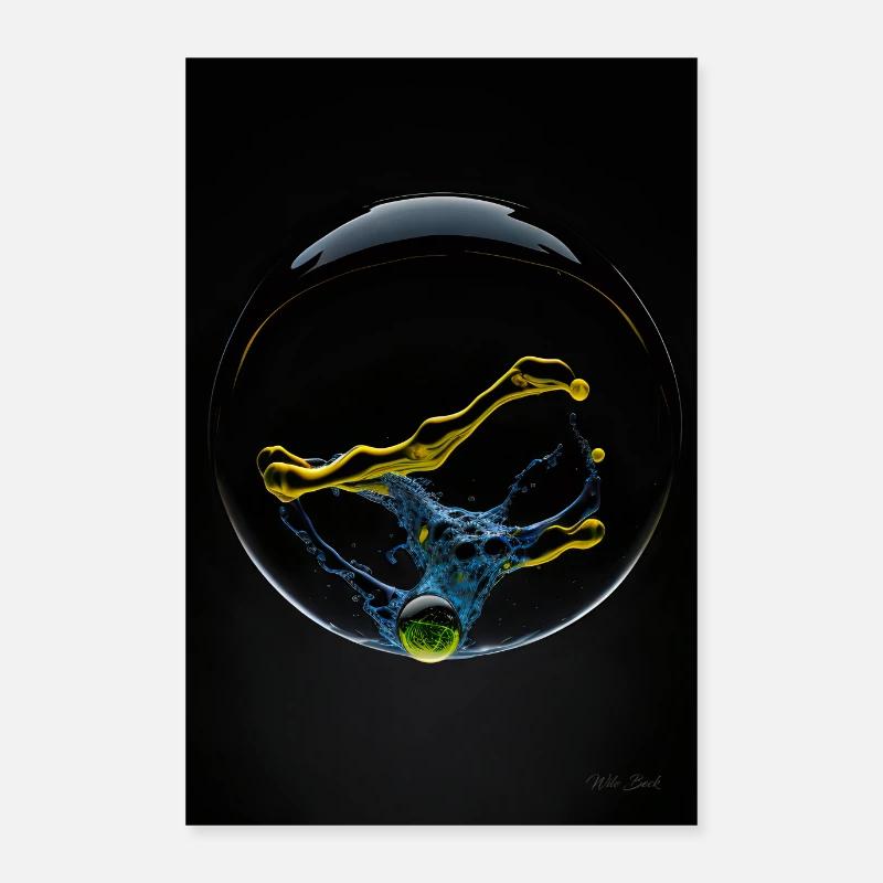 Kaos dans une bulle jaune 1 Poster 60 x 90 cm