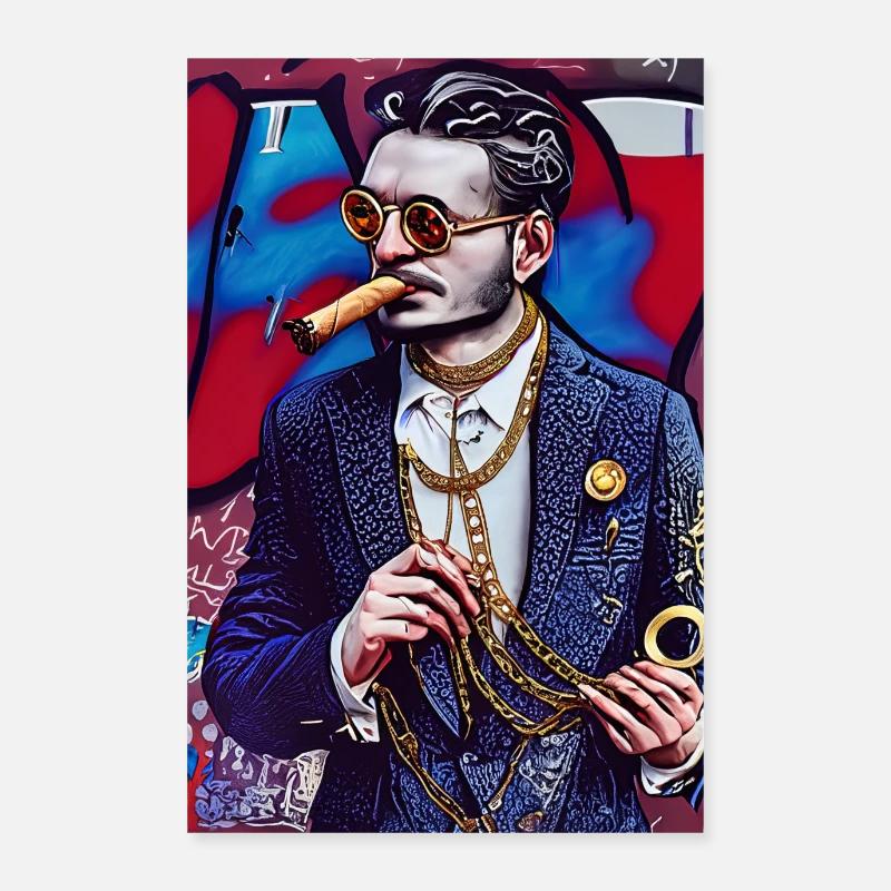 Mann im Anzug | modern Pop-Art Graffiti Poster 60x90 cm