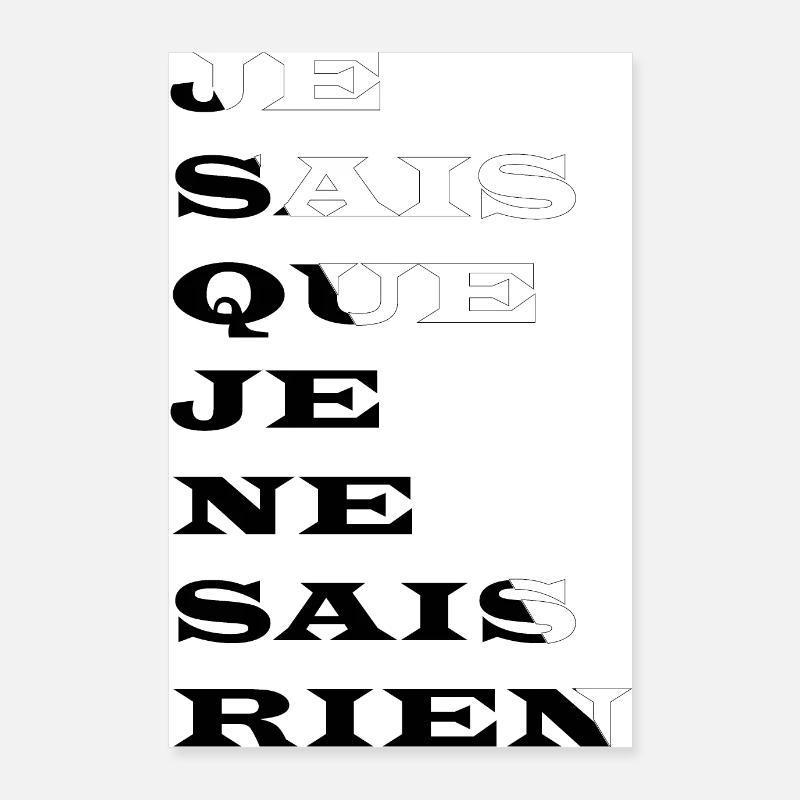 jE SAIS QUE JE NE SAIS RIEN Poster 60 x 90 cm