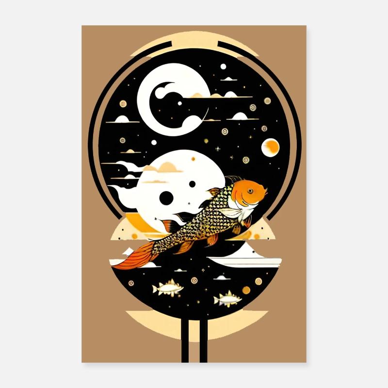 carpe koi design Poster 60 x 90 cm