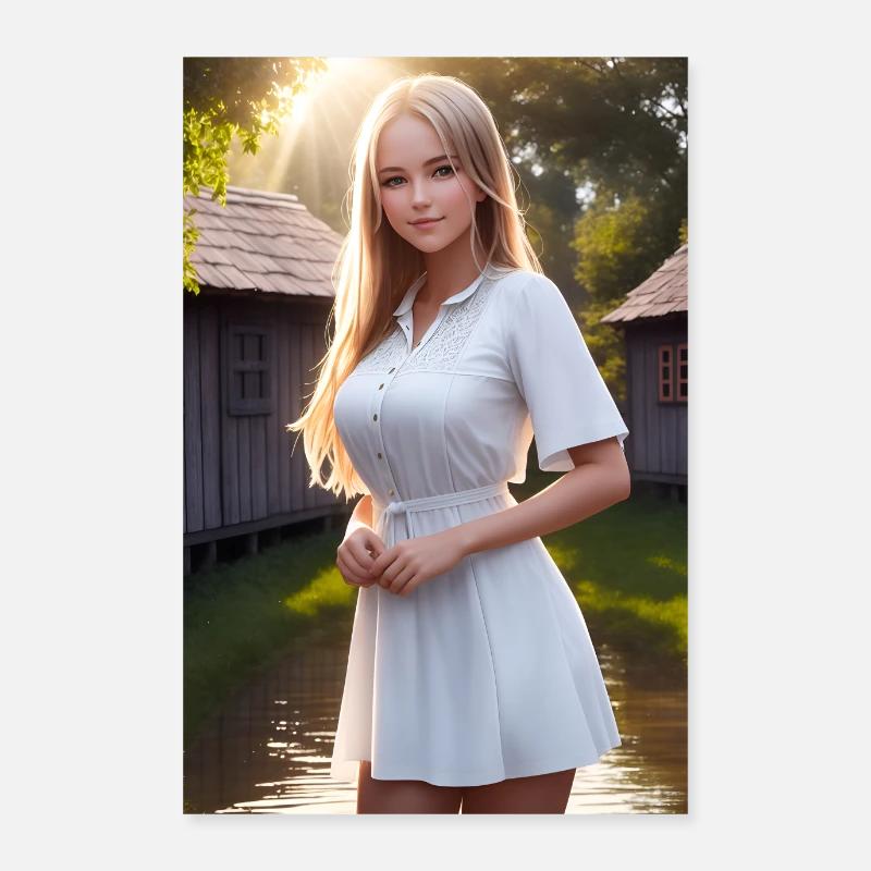 Douce dame du printemps Poster 60 x 90 cm