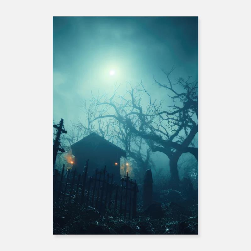 Der blaue Friedhof, Hochformat Poster 60x90 cm