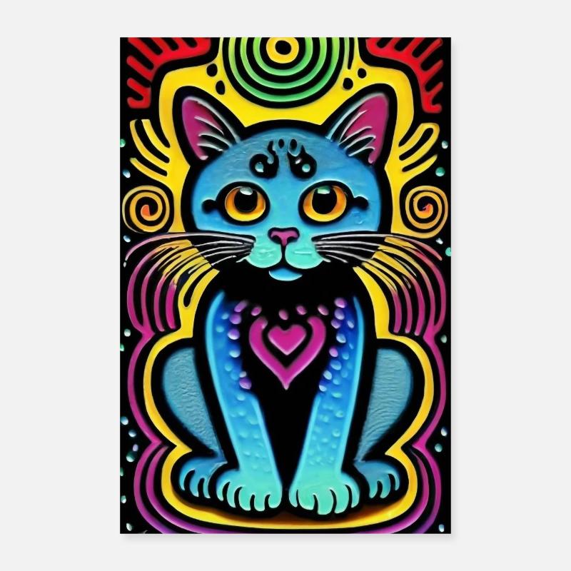 Süße Katze Pop Art moderne Kunst Poster 60x90 cm