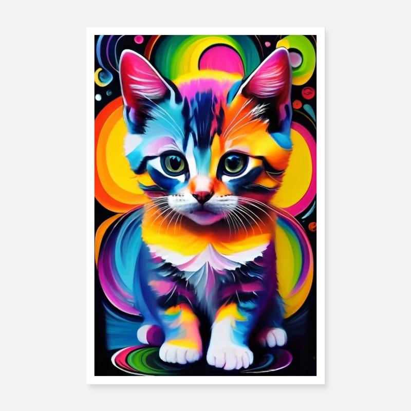 Chat mignon Pop Art Art moderne Poster 60 x 90 cm
