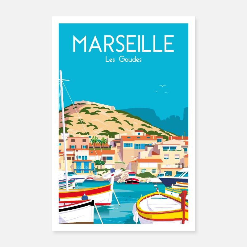 MARSEILLE LES GOUDES Poster 60 x 90 cm