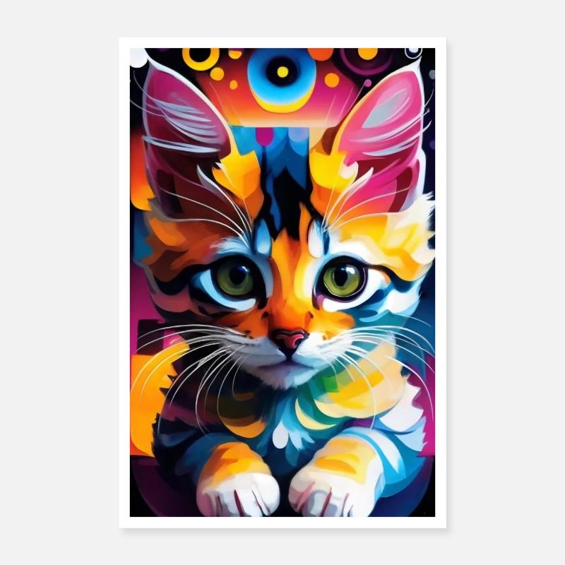Chat mignon Pop Art Art moderne Poster 60 x 90 cm