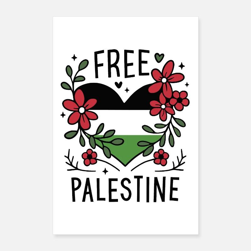 Free palestine drapeau Poster 60 x 90 cm