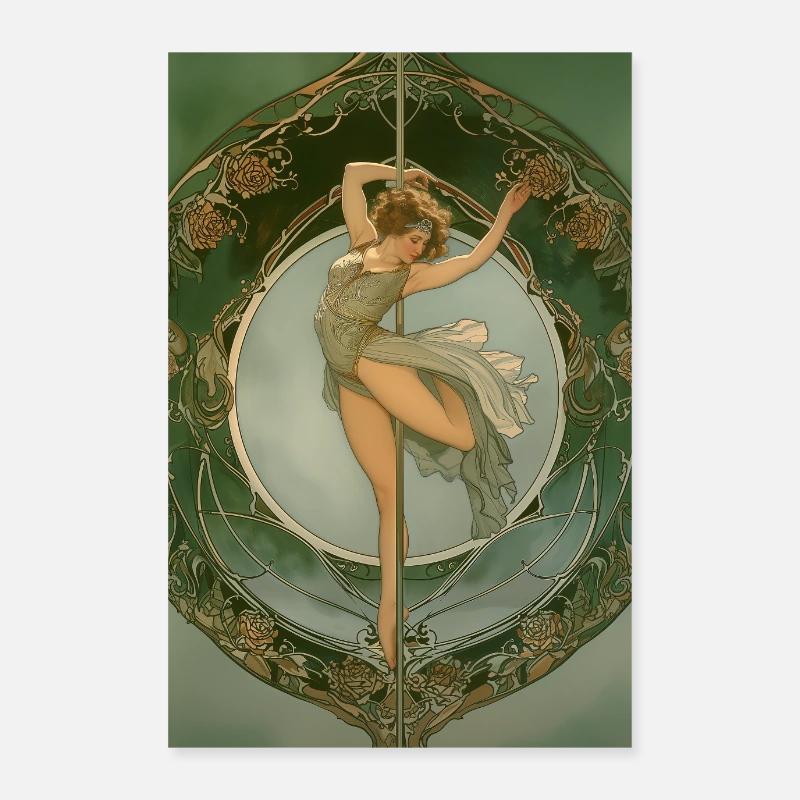 Jugendstil Poledancerin Poster 60x90 cm