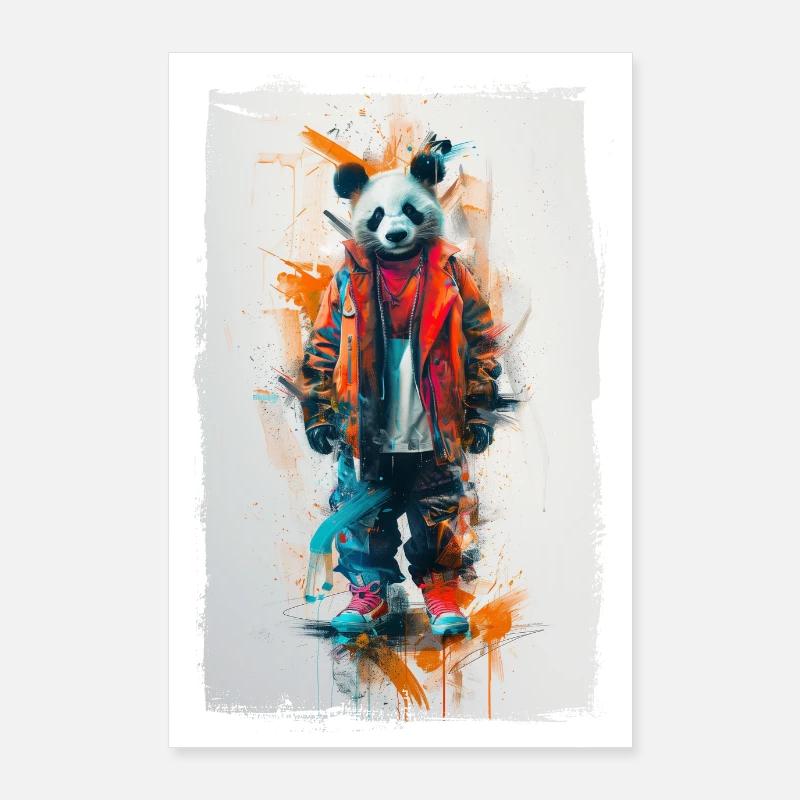 Panda coloré Poster 60 x 90 cm