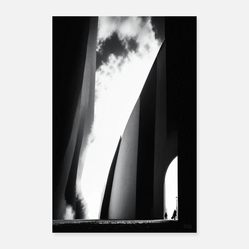 Monochrome Vertical Architecture #001 - Poster 60 x 90 cm - blanc
