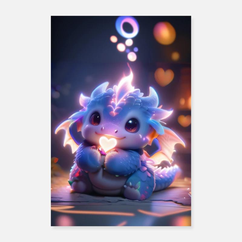 Chubby Dragon Poster 60x90 cm