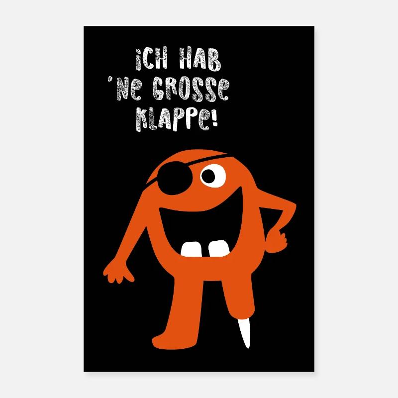Poster Monster Klappe Comic Halloween cool Spruch Poster 60x90 cm