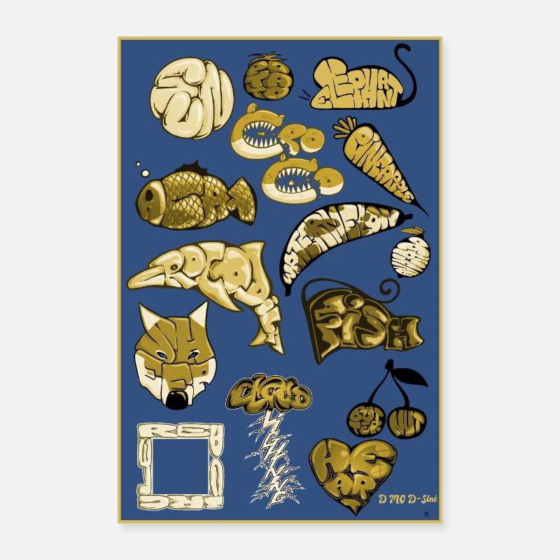 Mots Dessinés - Poster Poster 60 x 90 cm