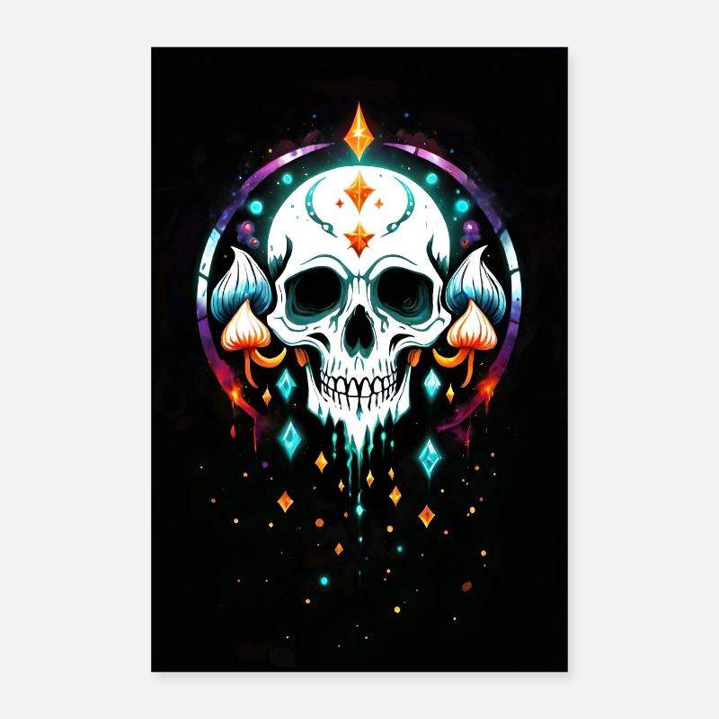 Psychedelic Skull Art Poster 24" x 35" (60x90 cm)