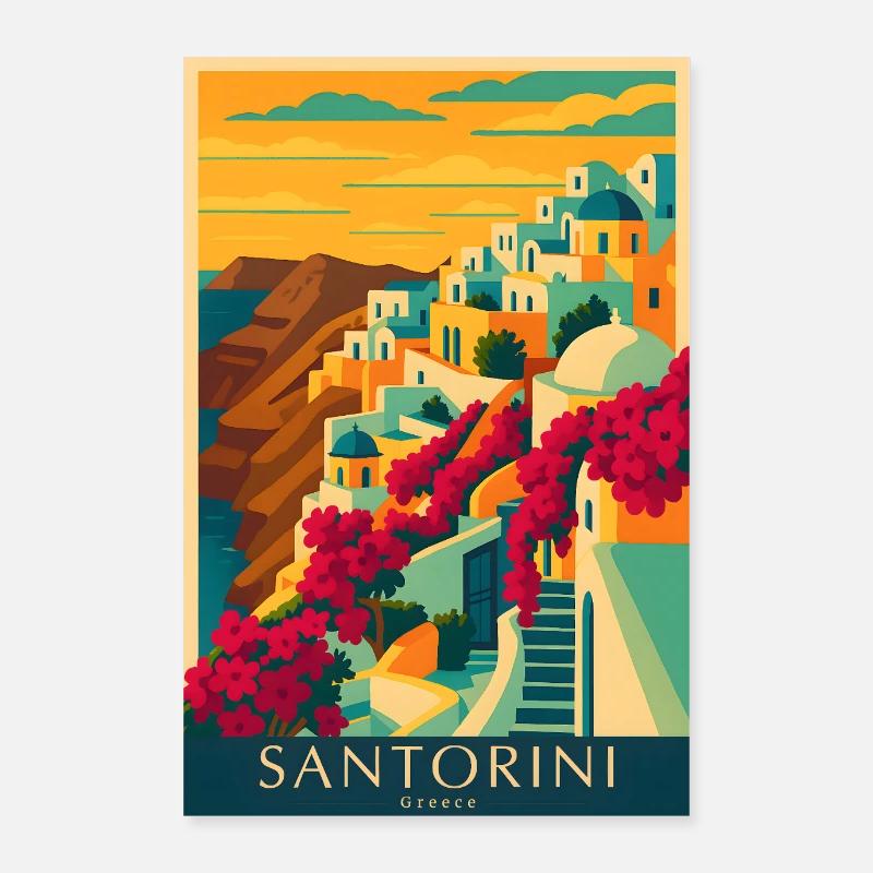 Santorin Grèce – Architecture insulaire Poster 60 x 90 cm
