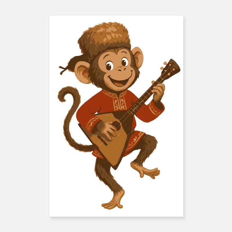 Balalaika Monkey Poster 60x90 cm