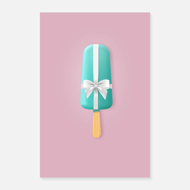 Ruban cadeau Popsicle pastel Poster 60 x 90 cm