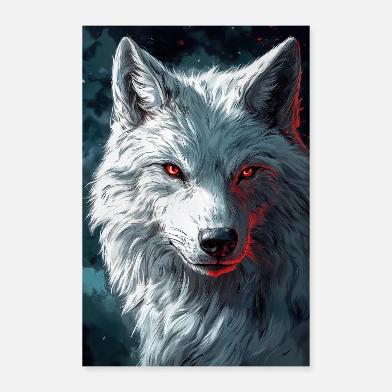 Illustration of a wolf Poster 60 x 90 cm
