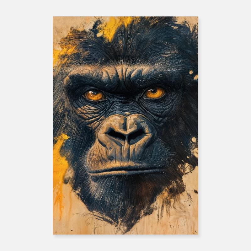 Illustration eines Gorillas Poster 60x90 cm