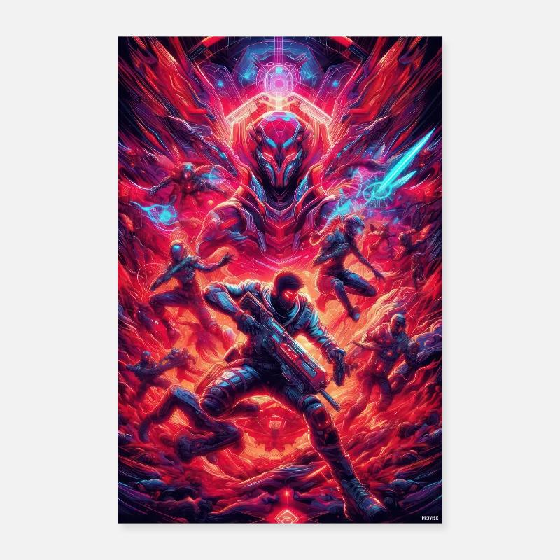 Neon Space Battlefront Poster 24" x 35" (60x90 cm)